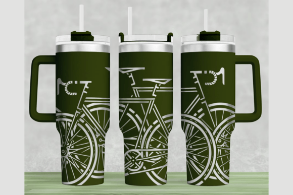 Bicycle 40oz Laser Tumbler Wrap SVG for Graphics & Tumbler Wraps
