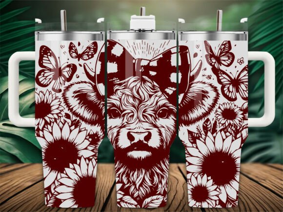 Butterflies Cow Tumbler Wrap Graphics for Publishers