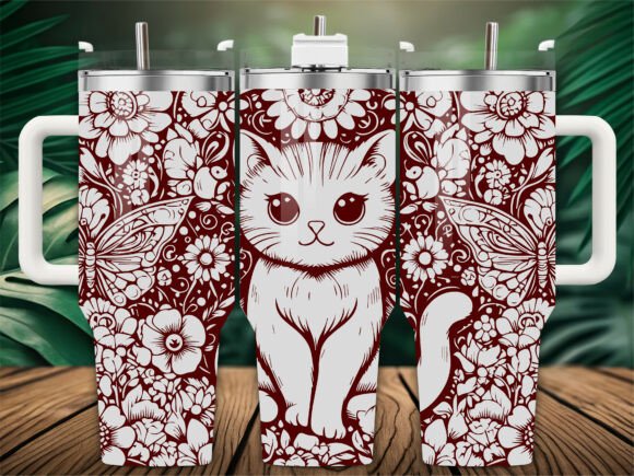 Butterfly Cat Tumbler Wrap Graphics Review