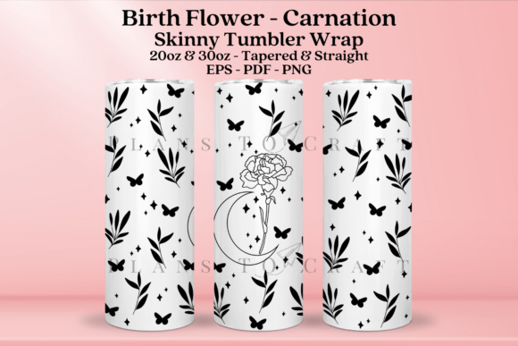 Carnation Birth Flower Tumbler Wraps Graphics Review