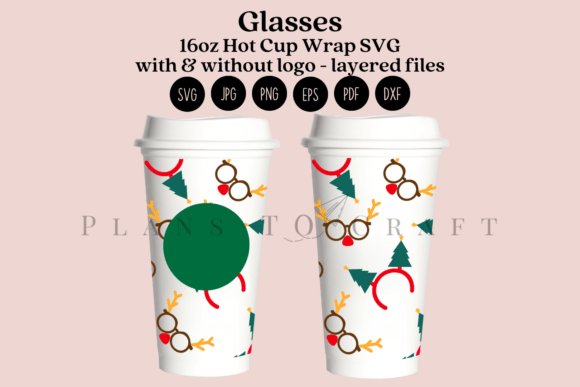 Christmas Glasses 16oz Hot Cup Wrap SVG Graphics & Tumbler Wraps Review