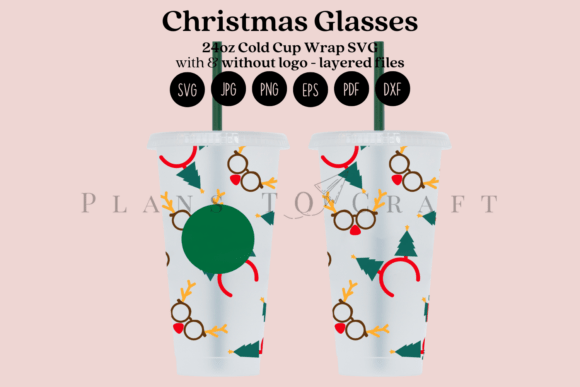 Christmas Glasses 24oz Cold Cup Tumbler Graphics & Wraps Review