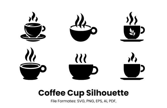Coffee Cup Silhouette Svg PNG for Crafts and Graphics