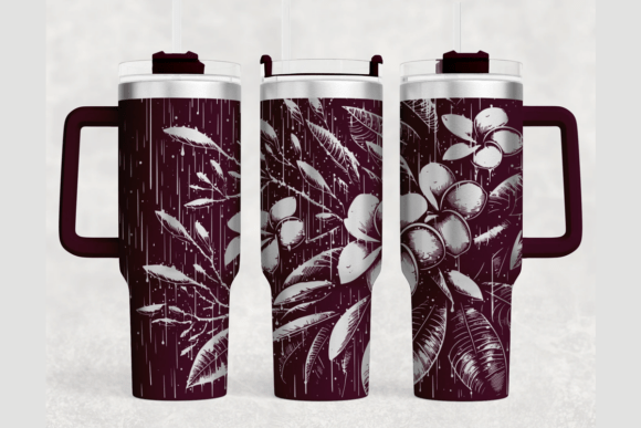 Frangipani 40oz Laser Tumbler Wrap SVG: Graphics for Tumbler Wraps