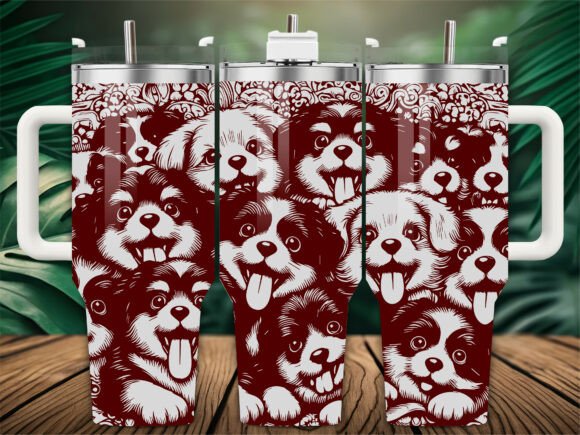 Funny Puppy Dogs Tumbler Wrap Graphics for Tumbler Wraps