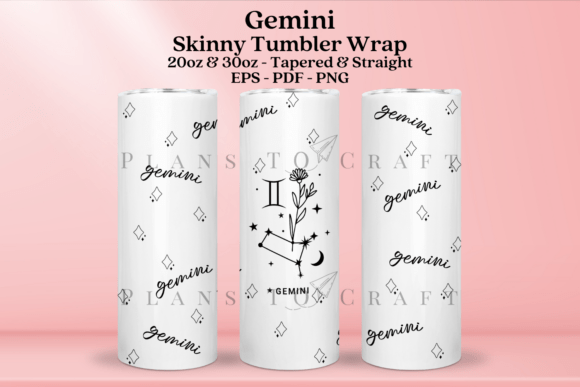Gemini Zodiac Tumbler Wrap: Graphics for Tumbler Wraps