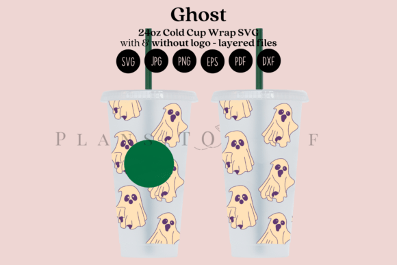 Ghost Halloween 24oz Cup Wrap: Graphics & Crafts