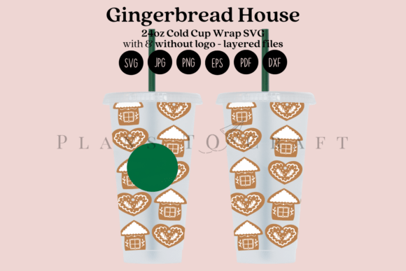 Gingerbread House 24oz Cup Wrap: Graphics & Tumbler Wraps
