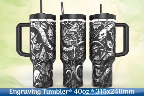 Gothic Snakes Engraving SVG Tumbler Review for Embroidery