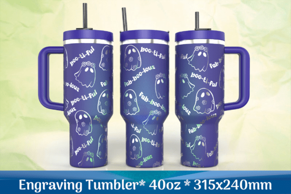 Halloween Ghost SVG Tumbler: Graphics & Laser Engraving