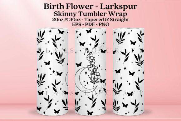 Larkspur Skinny Tumbler Wrap SVG: Tumbler Wraps Graphics Review