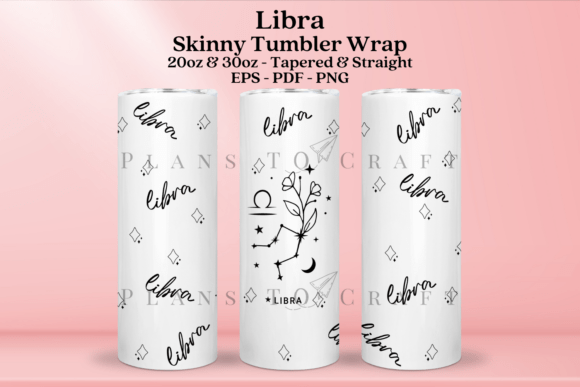 Libra Zodiac Skinny Tumbler Wraps Graphics