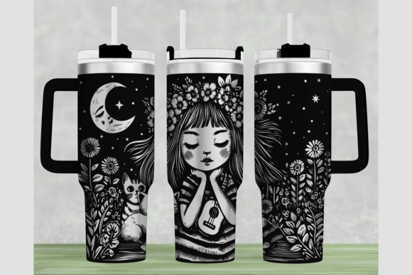 Little Girl 40oz Laser Tumbler Wrap SVG: Graphics & Tumbler Wraps