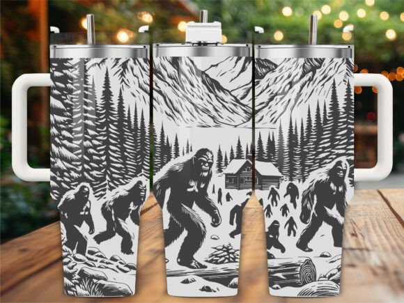 Mountain Bigfoot Tumbler Wrap: Graphics for Tumbler Wraps