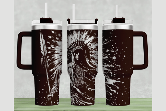Native 40oz Laser Tumbler Wrap SVG: Graphics & Laser Engraving