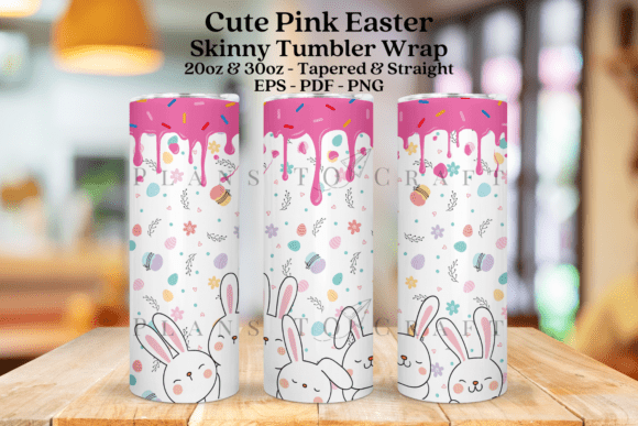 Pink Easter Skinny Tumbler Wrap SVG Graphics for Tumbler Wraps