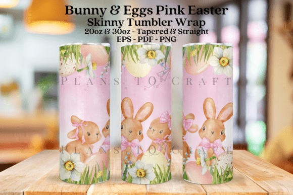 PInk Easter Tumbler Wrap: Graphics for Tumbler Wraps