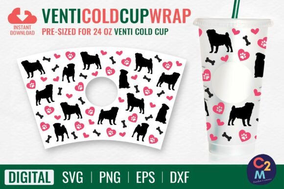 Pug Venti Cold Cup 24oz SVG: Graphics & Tumbler Wraps Review