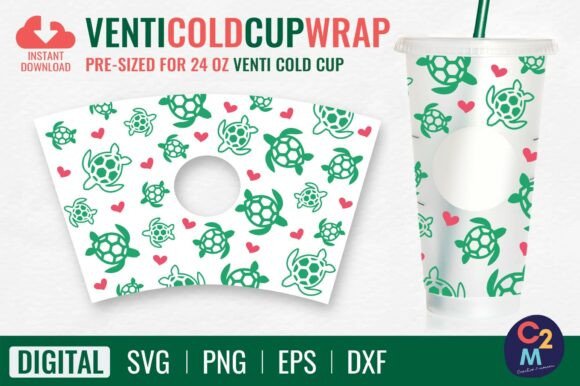 Sea Turtles Venti Cold Cup 24oz SVG Graphics and Tumbler Wraps Review