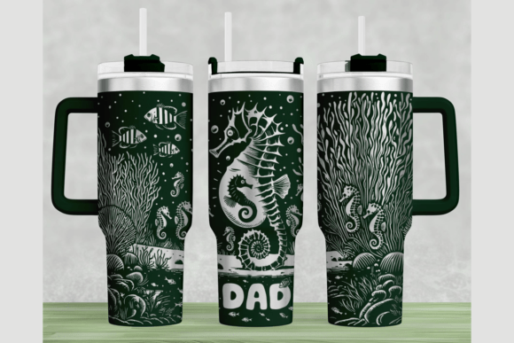 Seahorse Dad Graphics for Tumbler Wraps Review