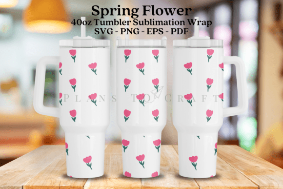 Spring Flower 40oz Tumbler Wrap SVG: Graphics Review