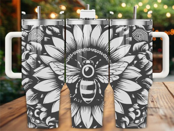 Sunflower Bee Tumbler Wrap: Graphics & Tumbler Wraps